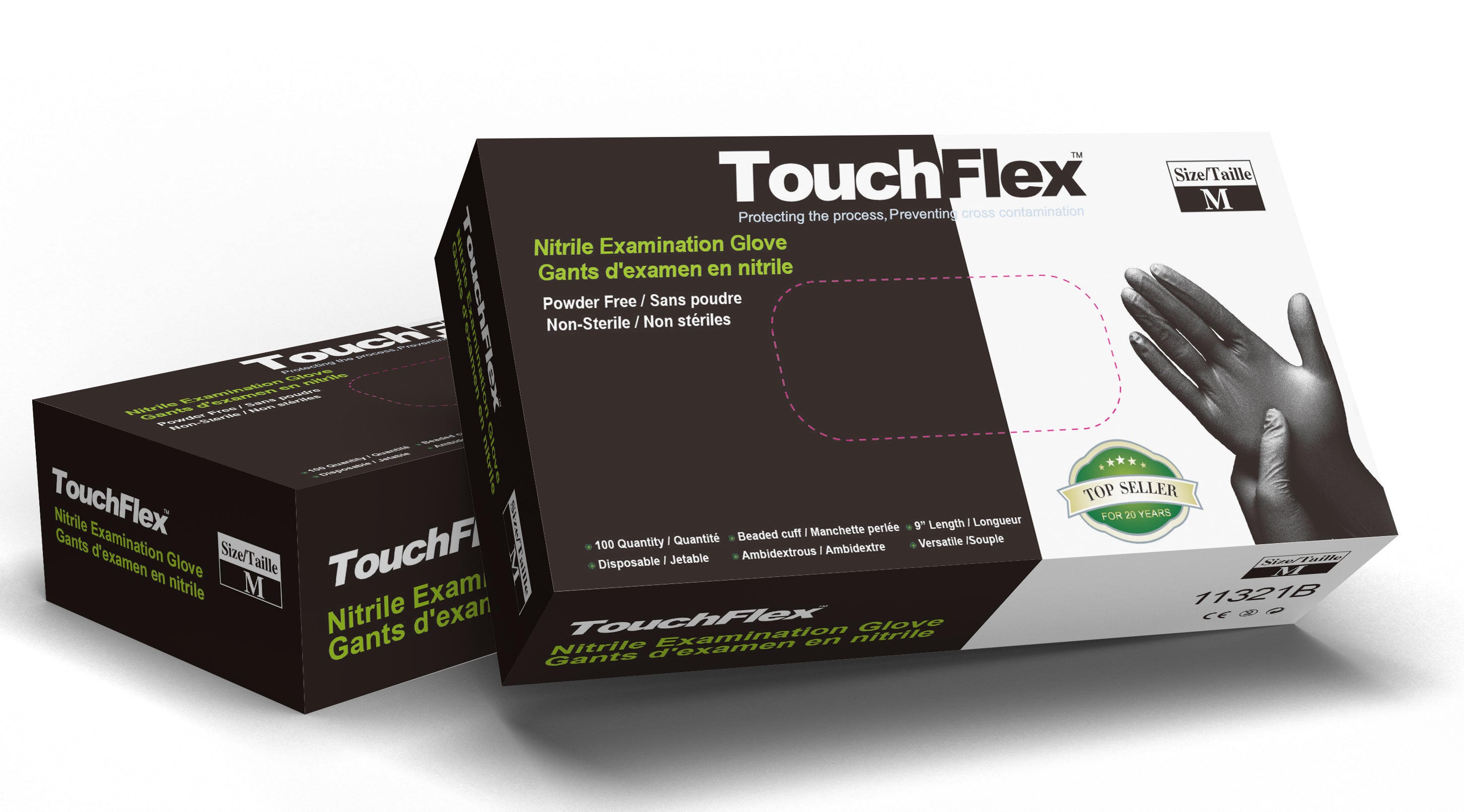 Touchflex Nitrile Black Gloves 3.5mil